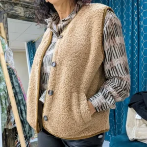 Please "gilet sans manches, mouton"